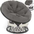 tectake Rattanstuhl Rattansessel mit Rundkissen, drehbar, Ma&szlig;e 92 x 80 x 80,5...