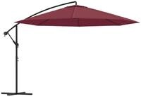vidaXL Sonnenschirm Ampelschirm mit Aluminium-Mast 350 cm Bordeauxrot