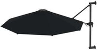 vidaXL Sonnensegel, Sonnenschirm Wandmontage mit Metallmast 300 cm Schwarz
