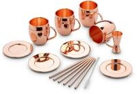 ECHTWERK Becher, 13-tlg., Edelstahl Rostfrei, Kupferbecher Set, Cocktailgl&auml;ser,