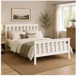 Homestyle4u Holzbett 90x200 140x200 70x140 mit Lattenrost Jugendbett Wei&szlig;/Natur