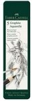Faber-Castell Zeichenkohle 5 Graphite Aquarelle Bleistifte, wasservermalbar, (5-tlg)