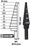 Milwaukee Stufenbohrer MILWAUKEE Stufenbohrer 4-12 mm, 9-stufig, Schaft 6 mm,...