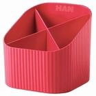 HAN Aufbewahrungsbox Re-X-LOOP rot 100% Recyclingmaterial 4 F&auml;cher 11,1 x 12,1 x