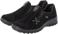 Slipper RIEKER, Damen, Gr. 37, schwarz, Leder, Schuhe Slipper, Schlupfschuh,