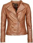 Kurzjacke MAZE "Lederjacke Sally", Damen, Gr. S, braun (cognac), Obermaterial: 100%