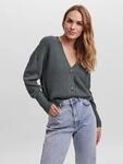 Strickjacke VERO MODA "VMLEA LS V-NECK CUFF CARDIGAN NOOS", Damen, Gr. XS, gr&uuml;n