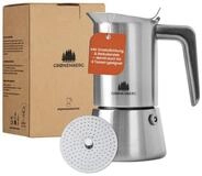 GR&Oslash;NENBERG Espressokocher Edelstahl, Induktion geeignet, 4 o. 6 Tassen, 0.3l