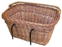 Basil Fahrradkorb Weiden-Korb Davos 33,5x48x25,5cm, natur, Haken vorn/hinten...