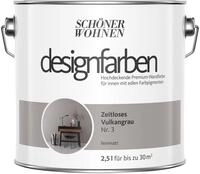 SCH&Ouml;NER WOHNEN FARBE Wand- und Deckenfarbe Zeitloses Vulkangrau Nr. 3, Tropf- und