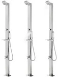 vidaXL Gartendusche, Bodendusche mit Grauer Bodenplatte 225 cm Edelstahl