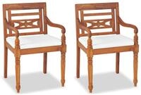 vidaXL Gartenlounge-Set, 4-tlg. Lounge Set mit Auflagen Massivholz Teak
