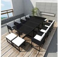 vidaXL Loungeset vidaXL 13-tlg. Garten-Essgruppe mit Auflagen Poly Rattan...
