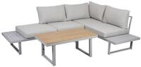 Greemotion Gartenlounge-Set Aruba Aluminium grau mit h&ouml;henverstellbarem Tisch und