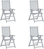 vidaXL Solid Acacia Reclining Garden Chairs (White) - 4pcs