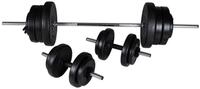 vidaXL Hantel-Set, Langhantel + 2 Kurzhantel Set 60,5kg