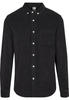 URBAN CLASSICS Langarmhemd Urban Classics Herren Corduroy Shirt (1-tlg), schwarz