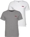 Kurzarmshirt LEVI'S, Herren, Gr. XXL, grau (grau heather), Jersey, Obermaterial: 100%