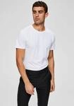 Rundhalsshirt SELECTED "SLHNEWPIMA SS O-NECK TEE NOOS", Herren, Gr. M, wei&szlig;