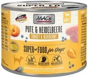 MAC'S Pute & Heidelbeeren f&uuml;r Hunde 200 g - 6 St&uuml;ck, Nassfutter f&uuml;r: Hund