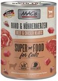 MAC'S Rind & H&uuml;hnerherzen 800 g - 6 St&uuml;ck, Nassfutter f&uuml;r: Katze