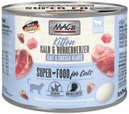 MAC'S Kitten Kalb & H&uuml;hnerherzen 200 g - 6 St&uuml;ck, Nassfutter f&uuml;r: Katze