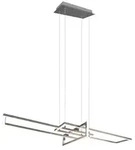 TRIO Leuchten LED Pendelleuchte SALINAS, 1-flammig, Nickelfarben, Metall,