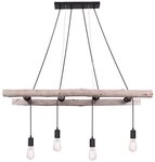 GLOBO LIGHTING H&auml;ngeleuchte IRMGARD, ohne Leuchtmittel, H&auml;ngeleuchte Holz/Schwarz,