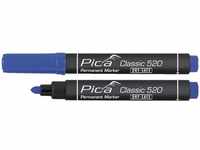 Pica-Marker Permanentmarker Classic, Strich-B.1-4 mm, Rundspitze, blau