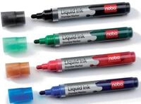 NOBO Whiteboard Marker Liquid Ink Boardmarker Rundspitze 4 St&uuml;ck sortiert