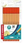 STABILO Fineliner STABILO point 88 Fineliner - 0,4 mm - 10er Set - rot rot