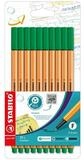 STABILO Fineliner STABILO point 88 Fineliner - 0,4 mm - 10er Set - gr&uuml;n