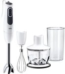 Braun Stabmixer MQ 3135 WH Sauce MultiQuick 3, 750 W, mit Schneebesen, 500 ml