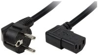 LogiLink Schutzkontaktstecker auf Kaltger&auml;tebuchse 90&deg; Strom-Adapterkabel, Schwarz,