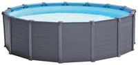 Intex Framepool Set "Graphit" &Oslash; 478 x 124 cm, Inkl. Sandfilteranlage, Naturholzoptik