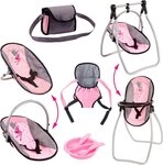 Bayer Puppen Accessoires-Set Vario rosa/grau, (Set, 6-tlg), mit...