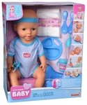 SIMBA Babypuppe Simba Puppe New Born Baby Babypuppe Junge blaues Zubeh&ouml;r 105030044