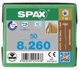 SPAX Schraube Spax WIROX Tellerkopf 8 x 260 T-STAR PLUS T30 TG 4 Cut 50 Stk