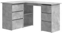 vidaXL Eckschreibtisch, Schreibtisch Betongrau 145x100x76 cm Holzwerkstoff