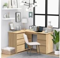 vidaXL Schreibtisch vidaXL Eckschreibtisch Sonoma-Eiche 145x100x76 cm Holzwerkstoff
