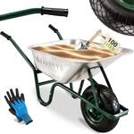 Juskys Schubkarre Garden, 100L, bis 250 kg, Luftreifen, verzinkte Wanne, inkl.