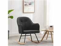 vidaXL Rocking Chair Velvet Dark Grey