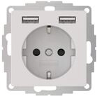 2USB Steckdose 2USB inchargePRO USB AA Steckdose 12W 2.4A Mattes Wei&szlig;