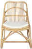 vidaXL Chair Rattan and Linen White