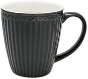 Greengate Becher Alice Becher mit Henkel dark grey 0,4 l, Steingut