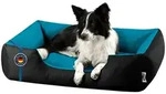 BedDog Tierbett Hundebett LUPI mit Rand, Bezug abnehmbar blau|schwarz 65 cm x...