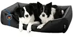 BedDog Tierbett Hundebett LUPI mit Rand, Bezug abnehmbar grau|schwarz 85 cm x...