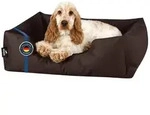 BedDog Tierbett Hundebett ZARA mit Rand, Bezug abnehmbar braun 50 cm x 65 cm