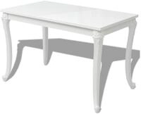 vidaXL Esstisch, Esszimmertisch 116 x 66 x 76 cm Hochglanz Wei&szlig;