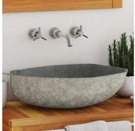 vidaXL Waschbecken vidaXL Waschbecken Flussstein Oval (45-53)x(34-41) cm